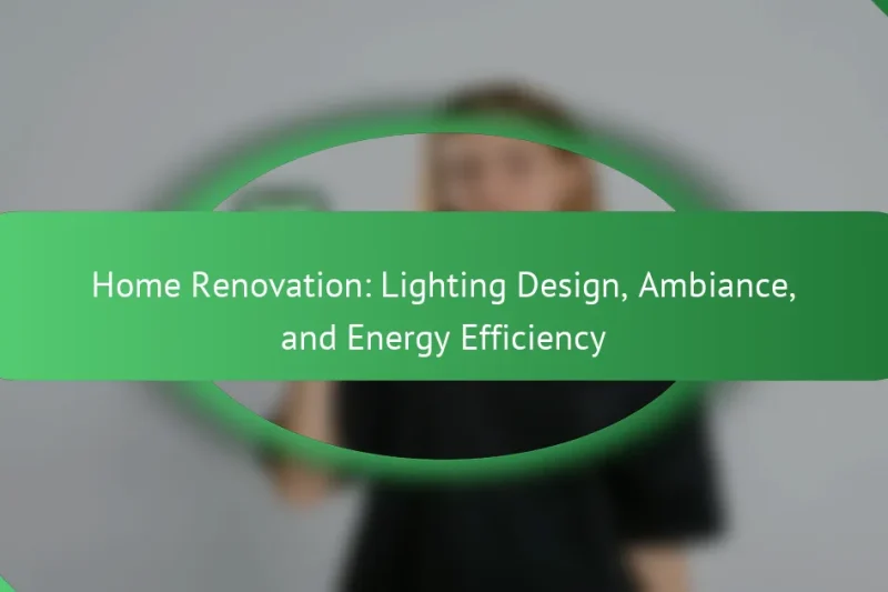 Home Renovation: Lighting Design, Ambiance, and Energy Efficiency