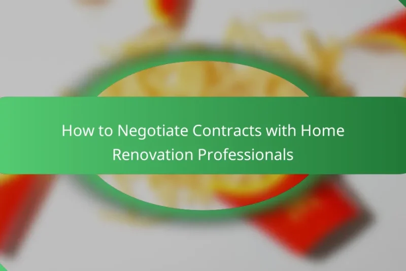 How to Negotiate Contracts with Home Renovation Professionals