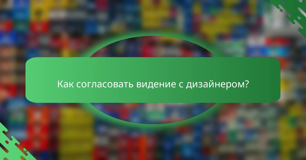 Как согласовать видение с дизайнером?