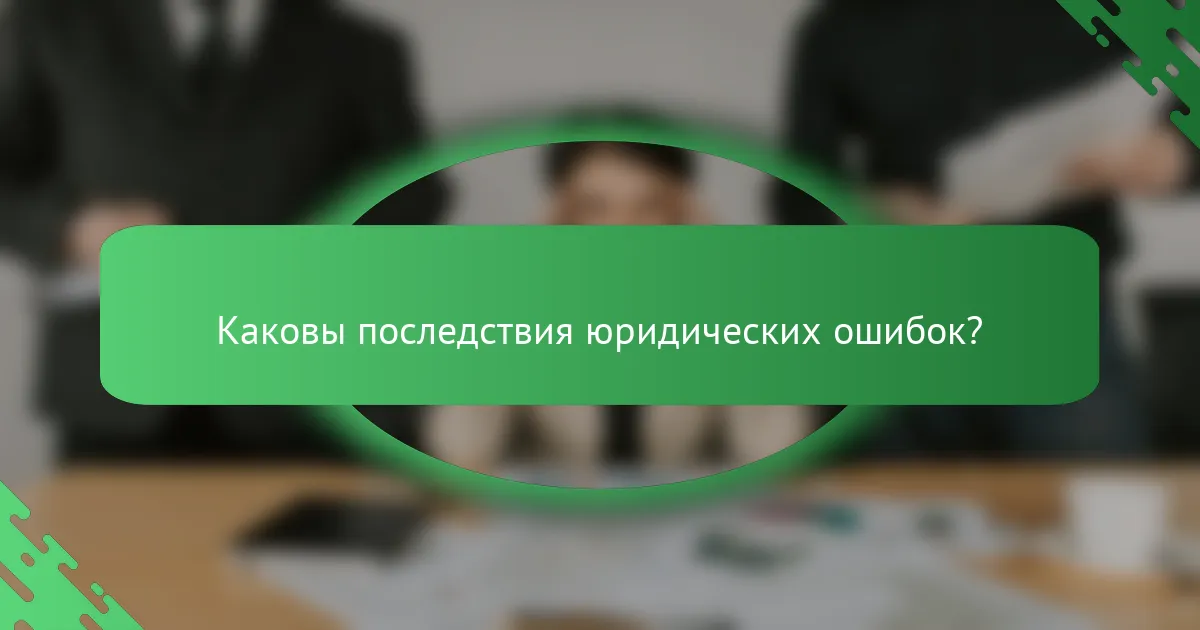 Каковы последствия юридических ошибок?
