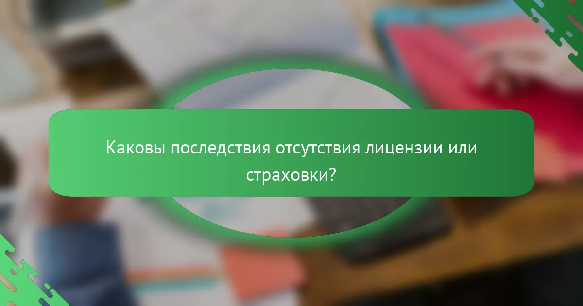 Каковы последствия отсутствия лицензии или страховки?